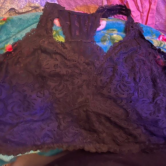 Torrid Black Unlined Solid Racerback Lace Bralette 3 - Picture 6 of 6